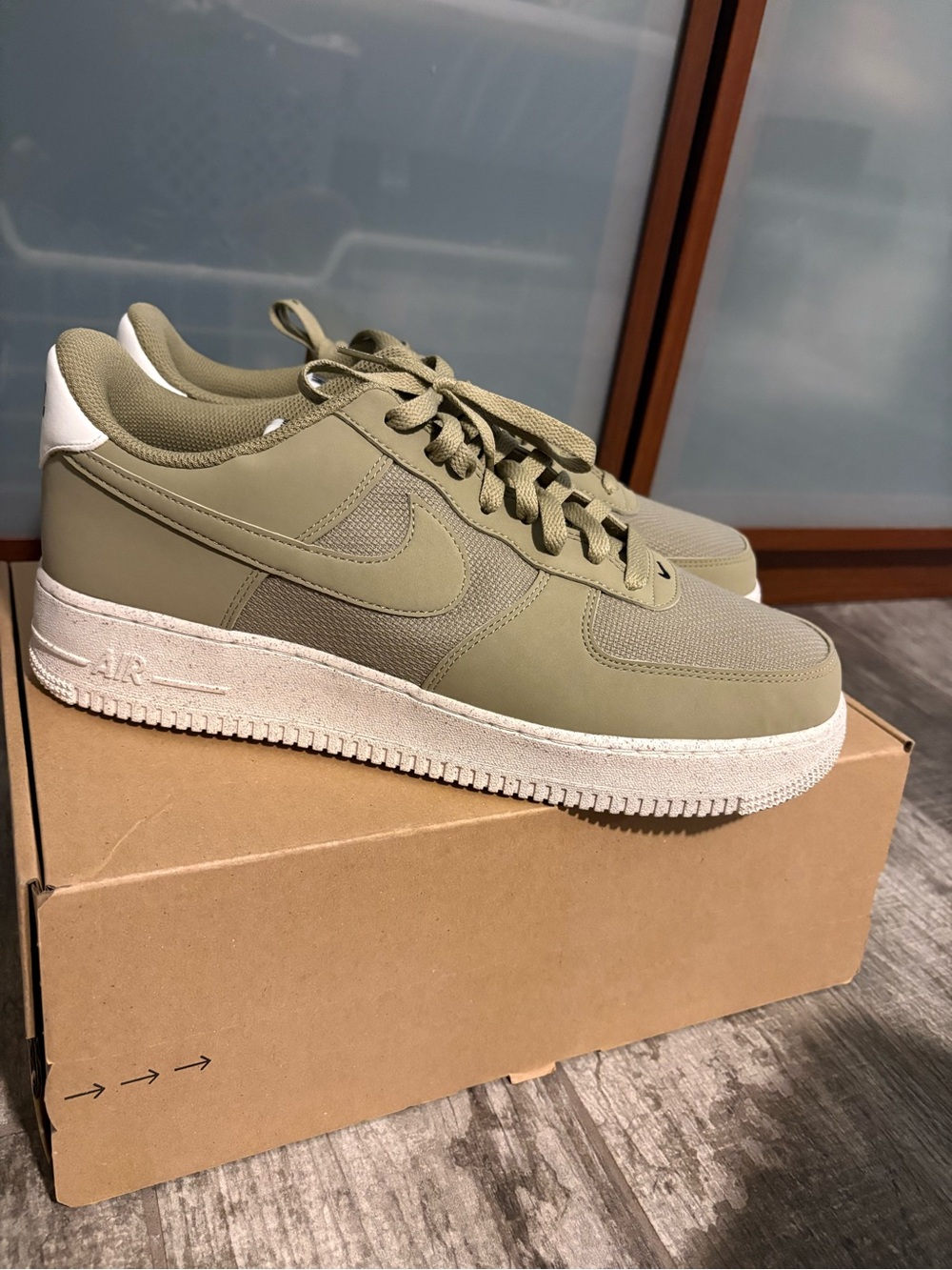 Nike Air Force Neutral Olive Low-Top Sneakers